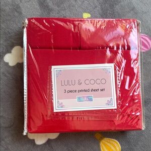 Red 3-Piece Printed Sheet Set